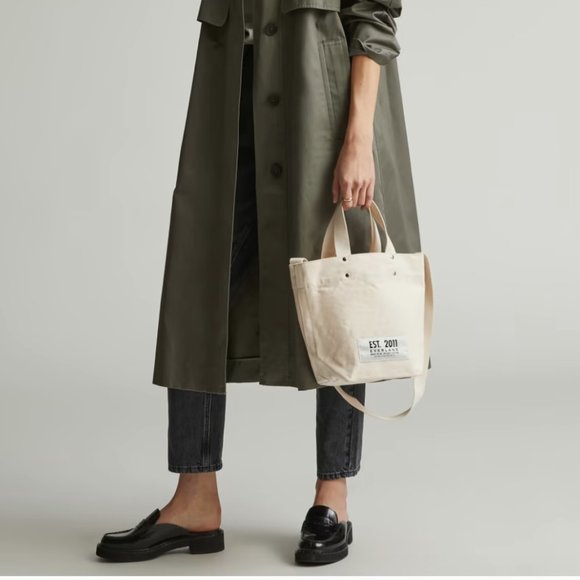 NWT Everlane Organic Cotton Canvas Mini Tote (Purse, Shoulder Bag, Lunch Bag) - Picture 8 of 16